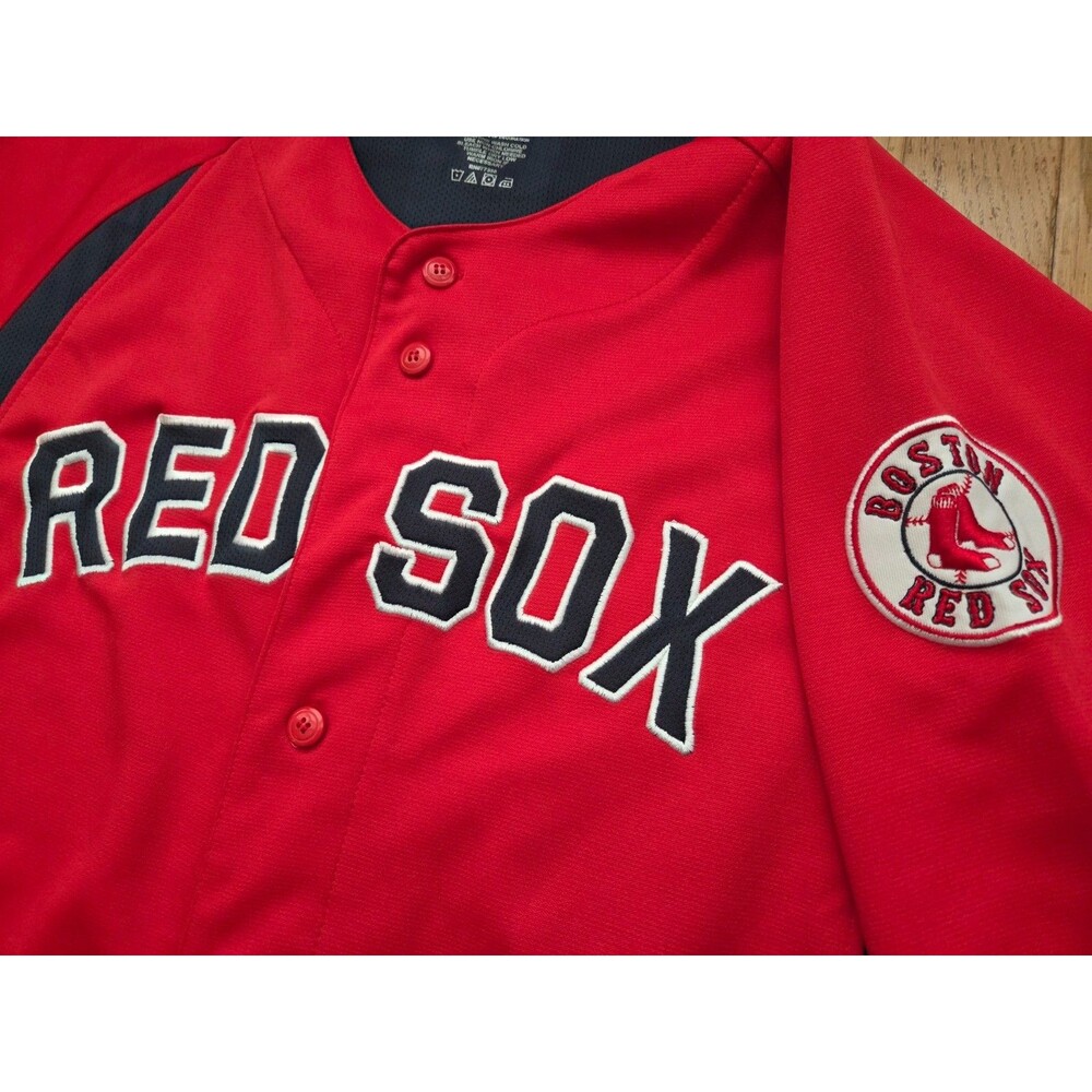 Boston Red Sox Button Down Jersey Men's Medium Red MLB Dynasty Baseball
